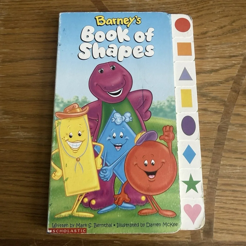 Vintage Barney's Book Of Shapes‎ Board Book Mark Bernthal 1998